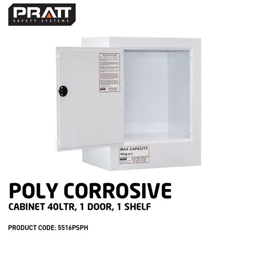 Poly Corrosive Cabinet 40LTR, 1 Door, 1 Shelf