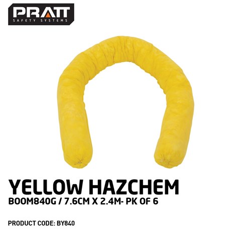 Yellow Hazchem Boom 840g / 7.6cm X 2.4m