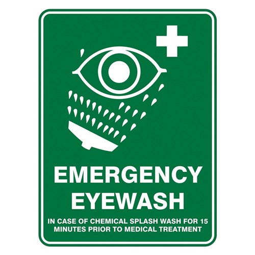 Emergency Eyewash Sign (PS3CM) 450mm x 300mm Metal