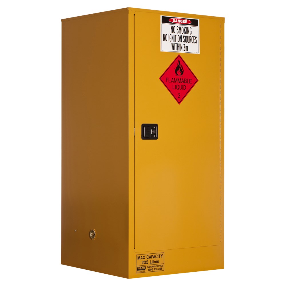 Flammable Storage Cabinet 205l 1 Door Roller Set Shelf Pratt